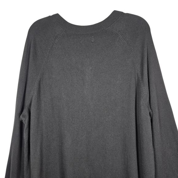 Lucky Brand Sweater Womens XLarge Jet Black V-Neck Raglan Pullover Knit Soft NEW - Picture 8 of 13